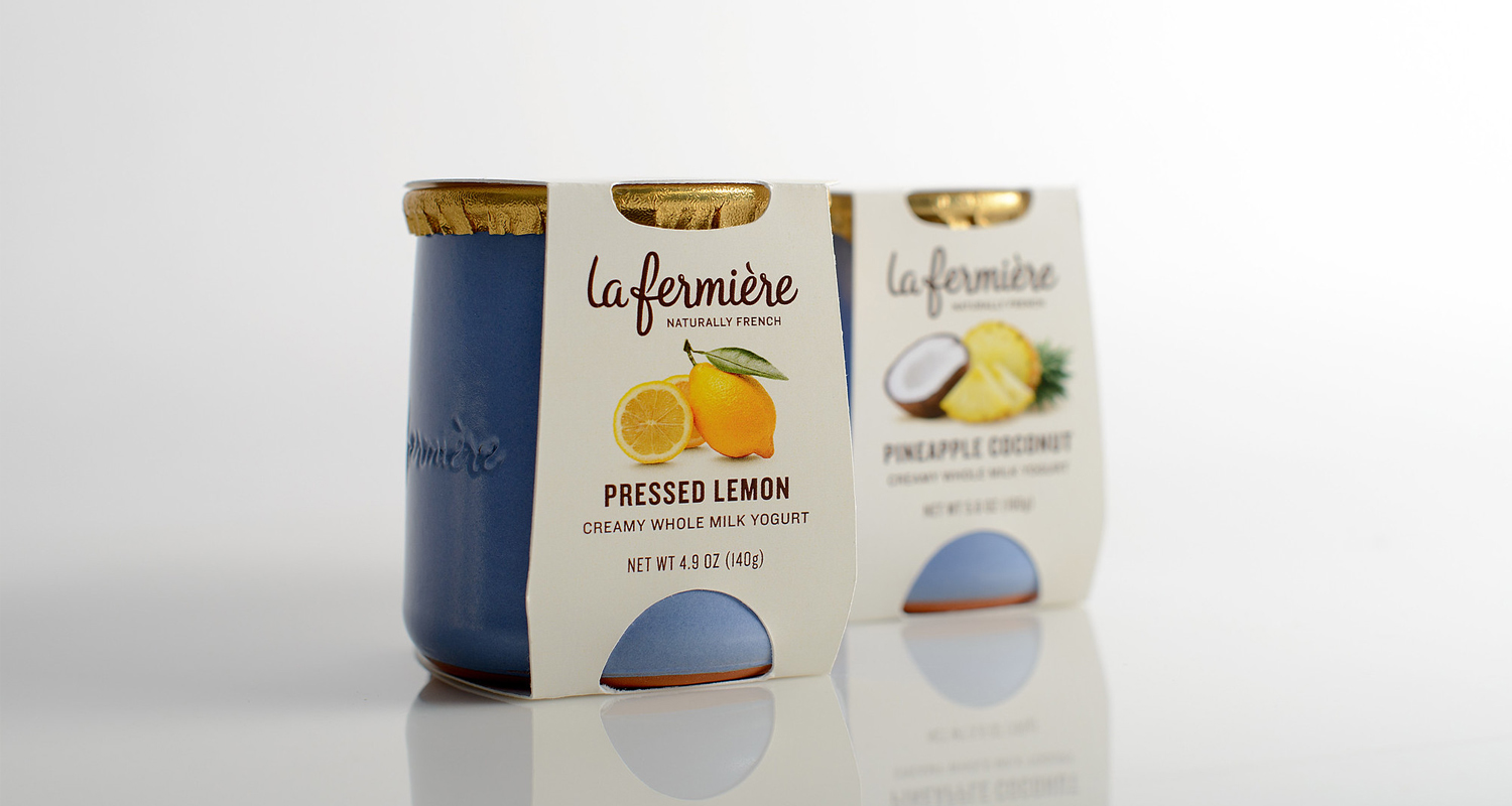 Consumer packaging shown for lemon yogurt