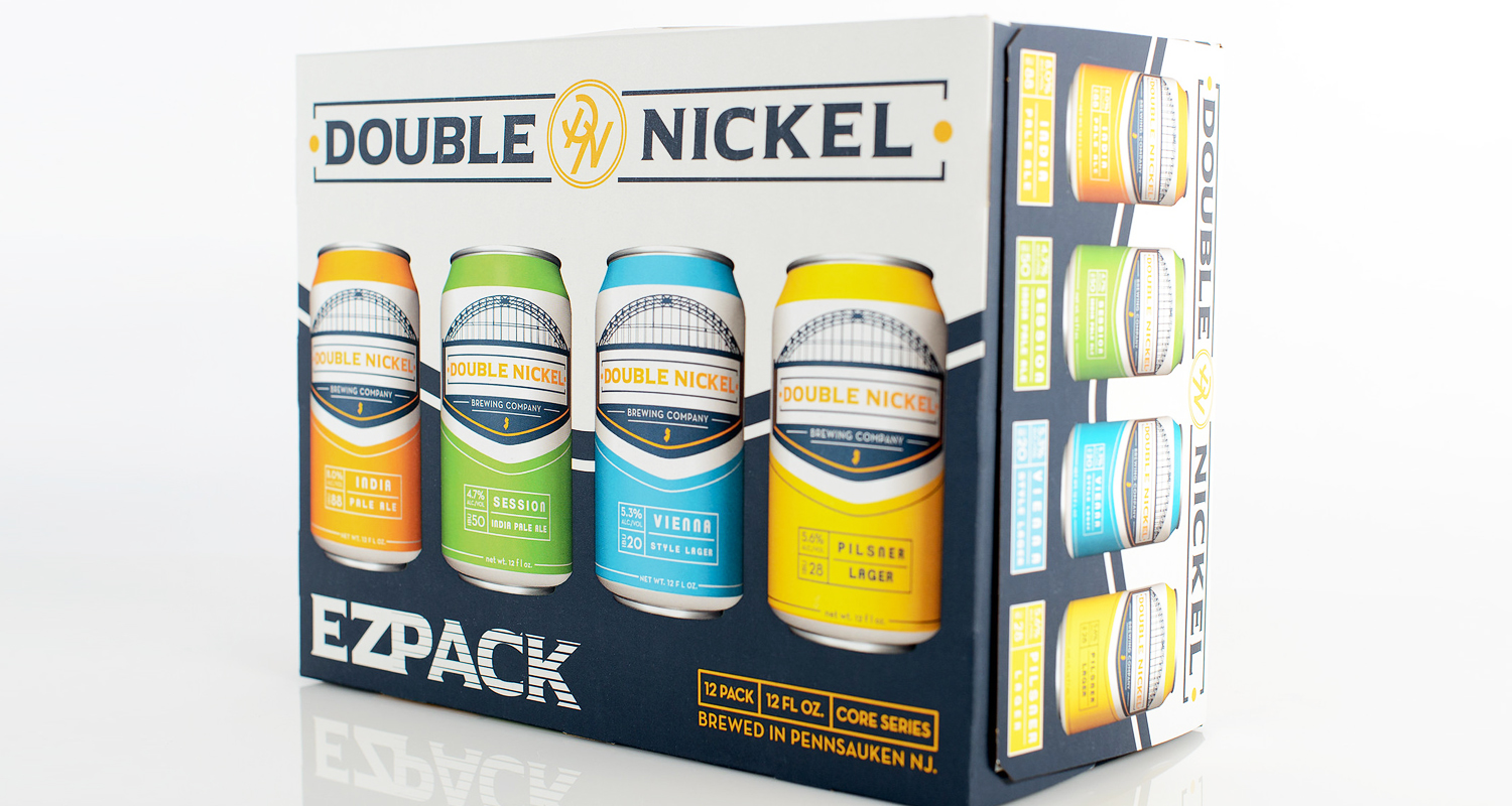 Consumer packaging shown for beer cans